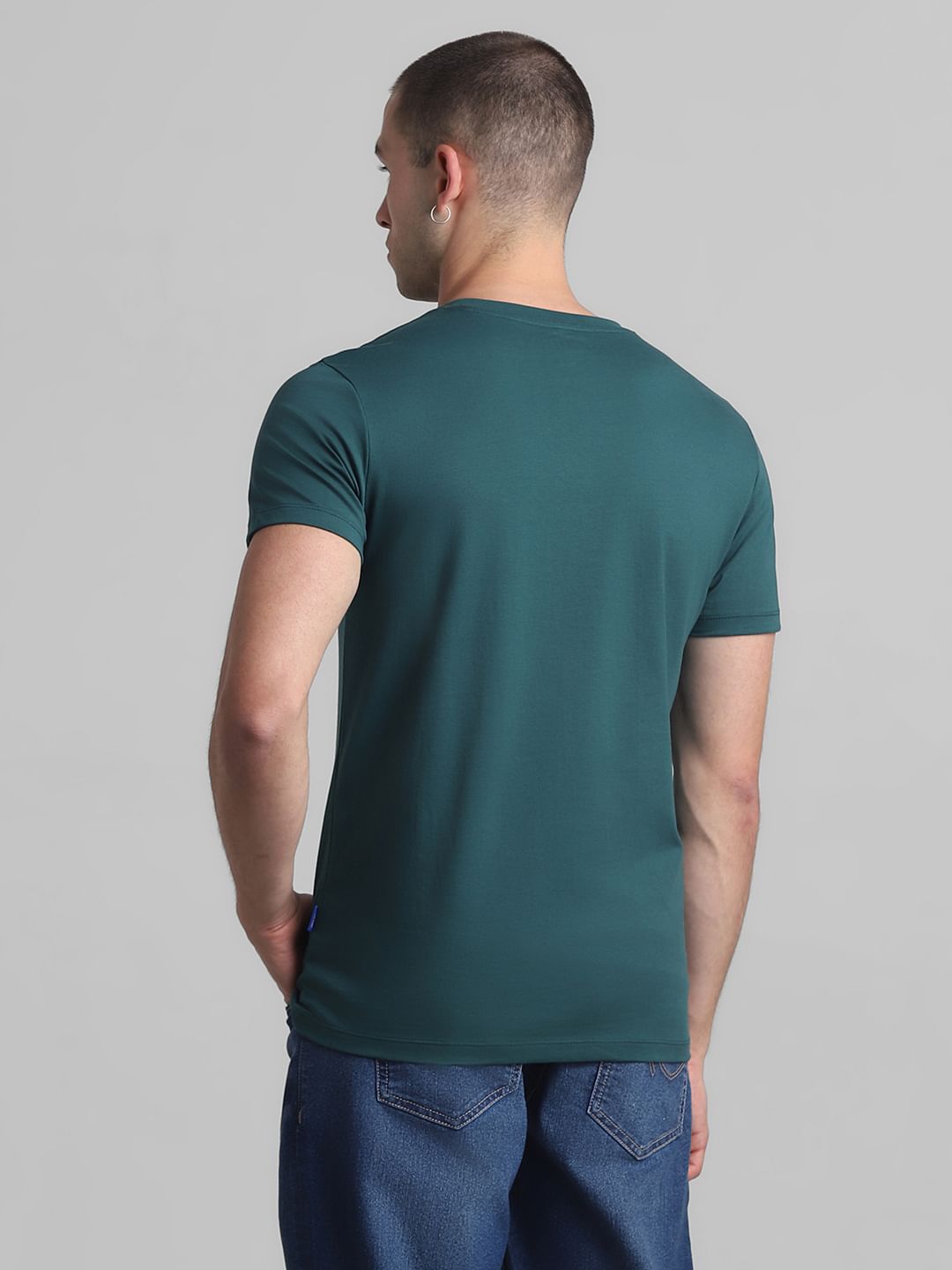 Green Logo Print Crew Neck T-shirt