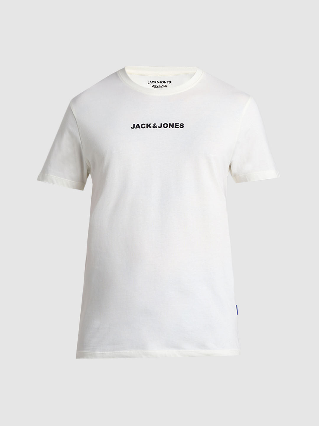 White Logo Print Crew Neck T-shirt