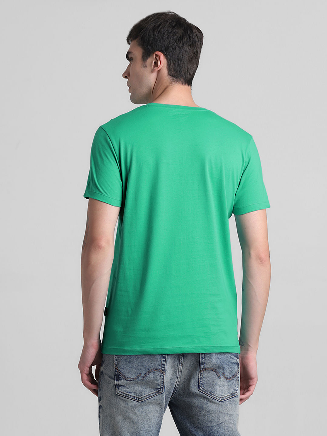 Green Logo Print Crew Neck T-shirt