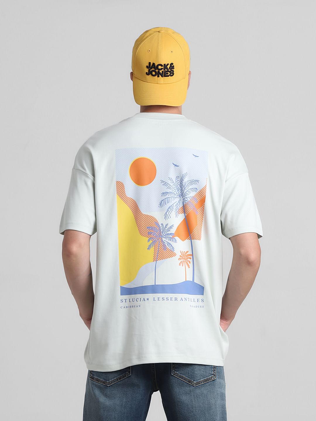 White Graphic Print Oversized T-shirt