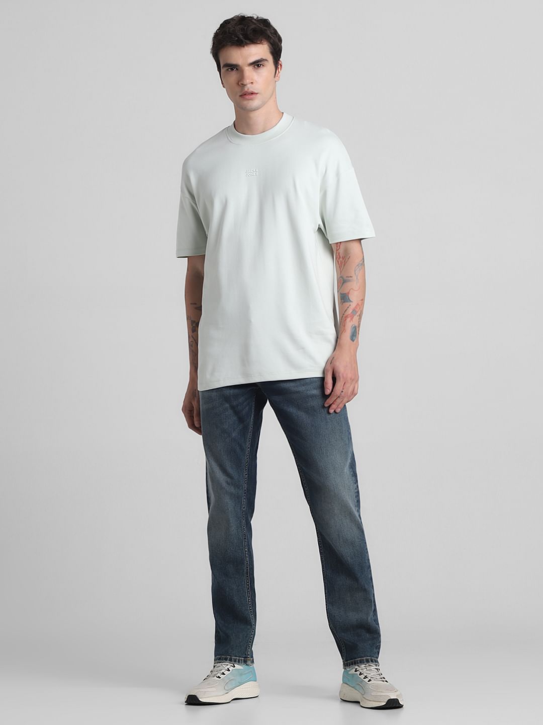 White Graphic Print Oversized T-shirt