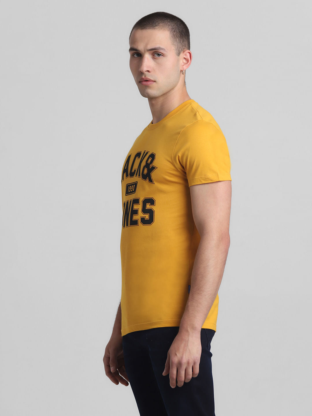 Yellow Varsity Logo Crew Neck T-shirt