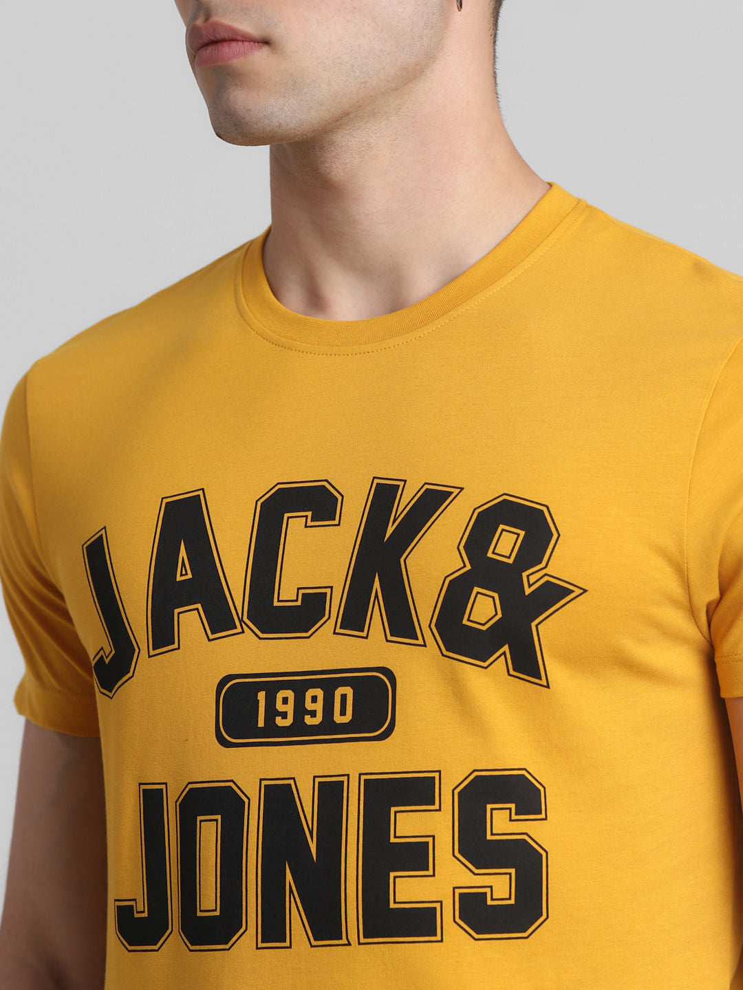 Yellow Varsity Logo Crew Neck T-shirt