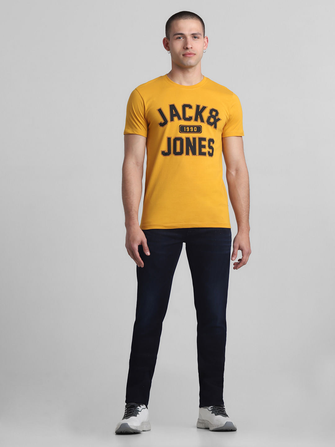 Yellow Varsity Logo Crew Neck T-shirt