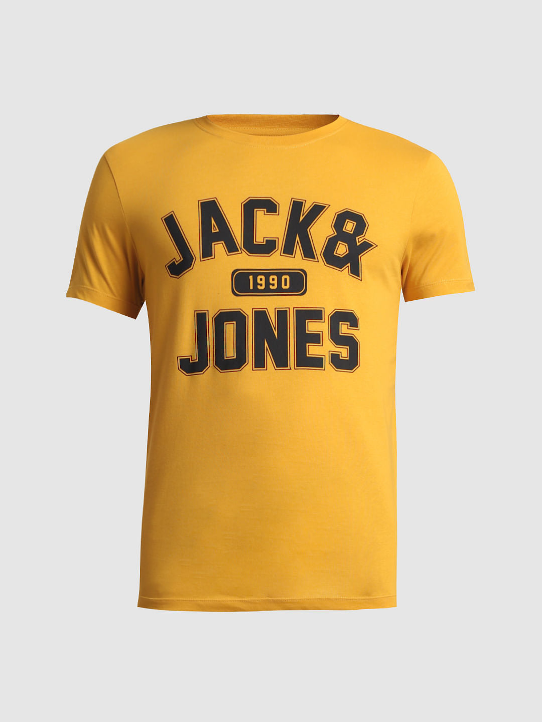 Yellow Varsity Logo Crew Neck T-shirt