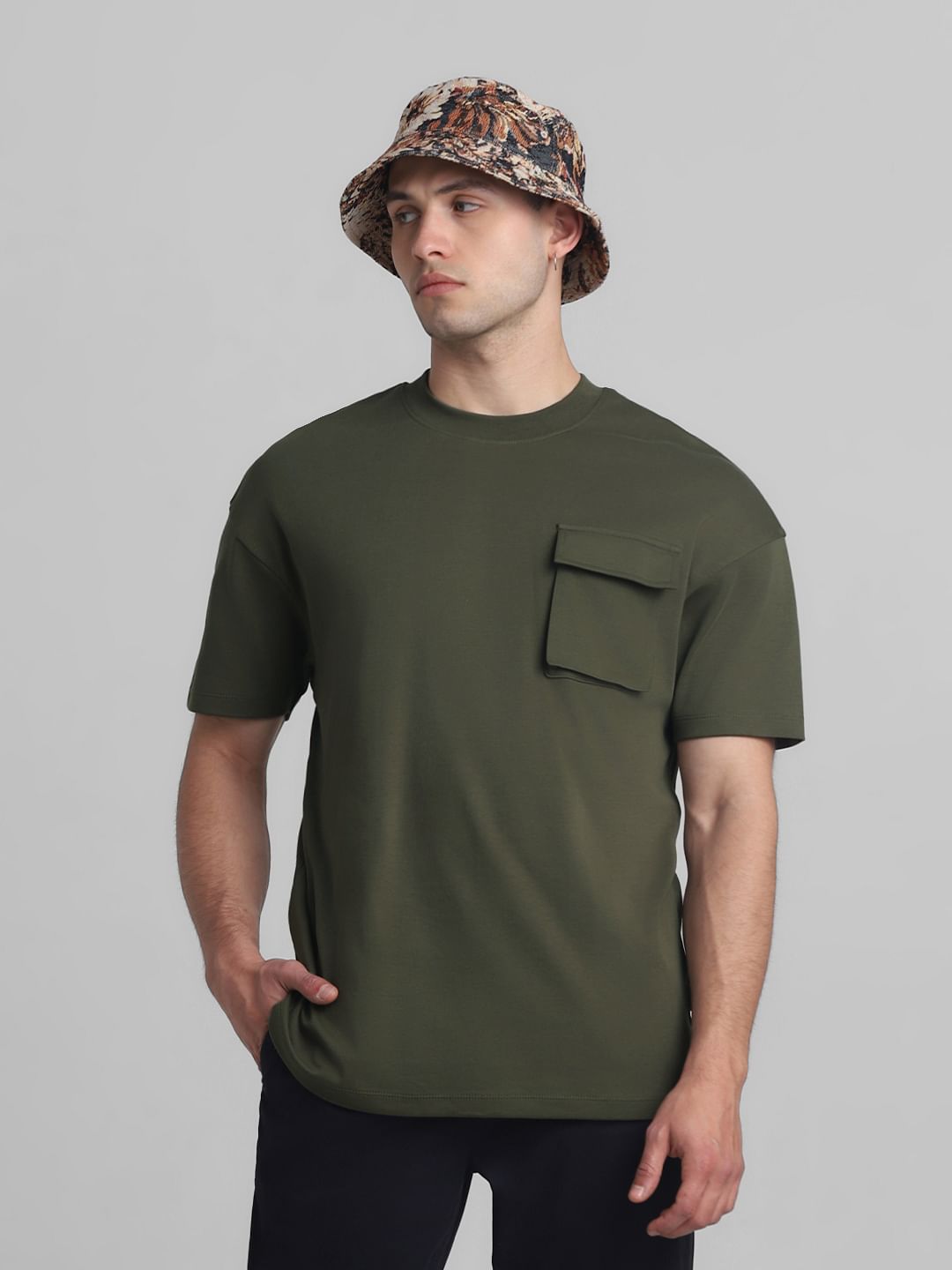 Green Oversized Crew Neck T-shirt