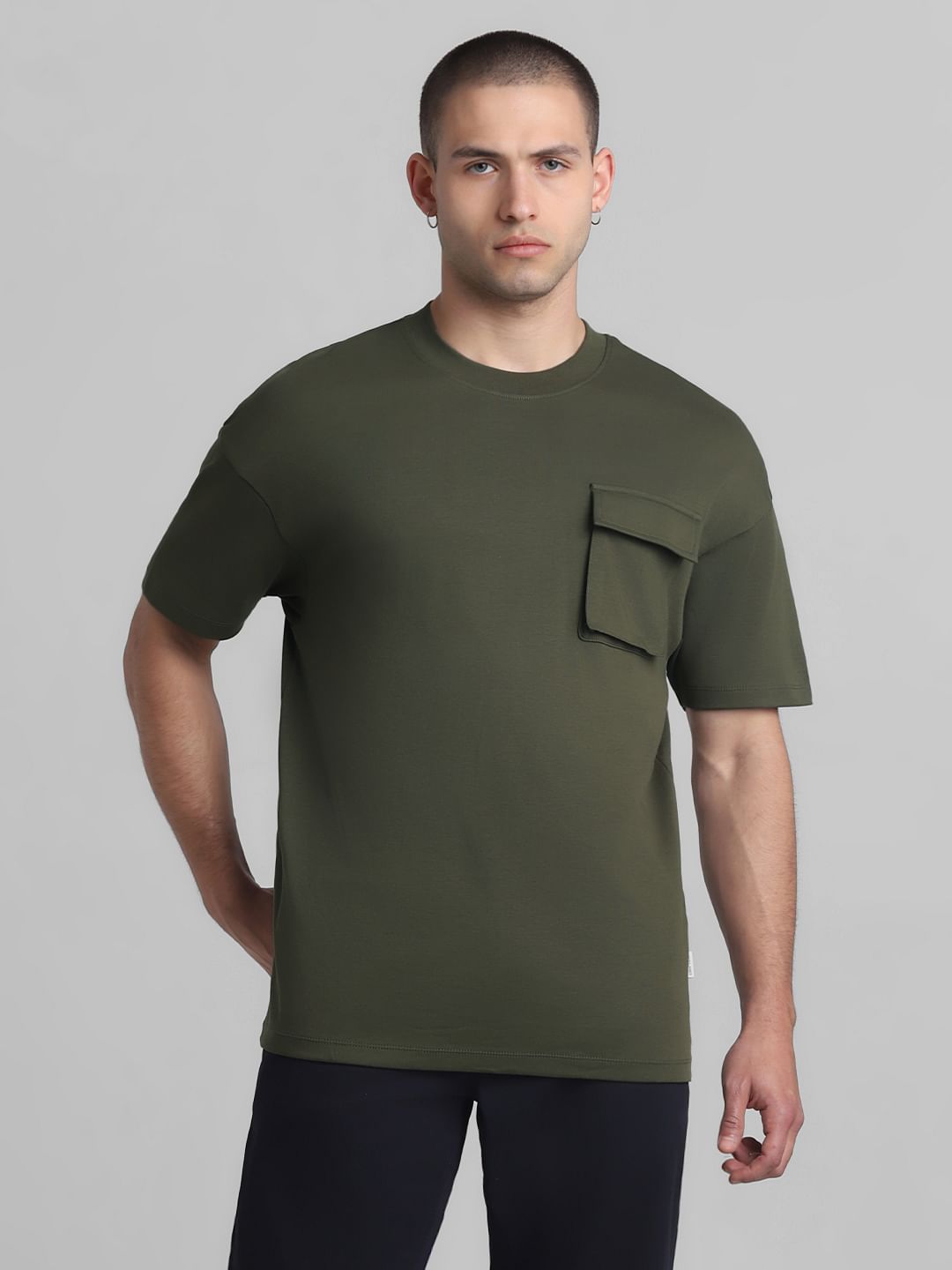 Green Oversized Crew Neck T-shirt