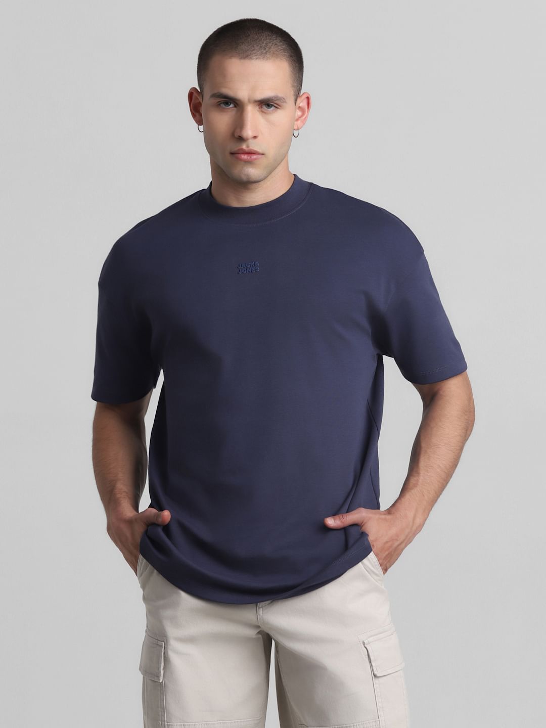 Blue Oversized Crew Neck T-shirt