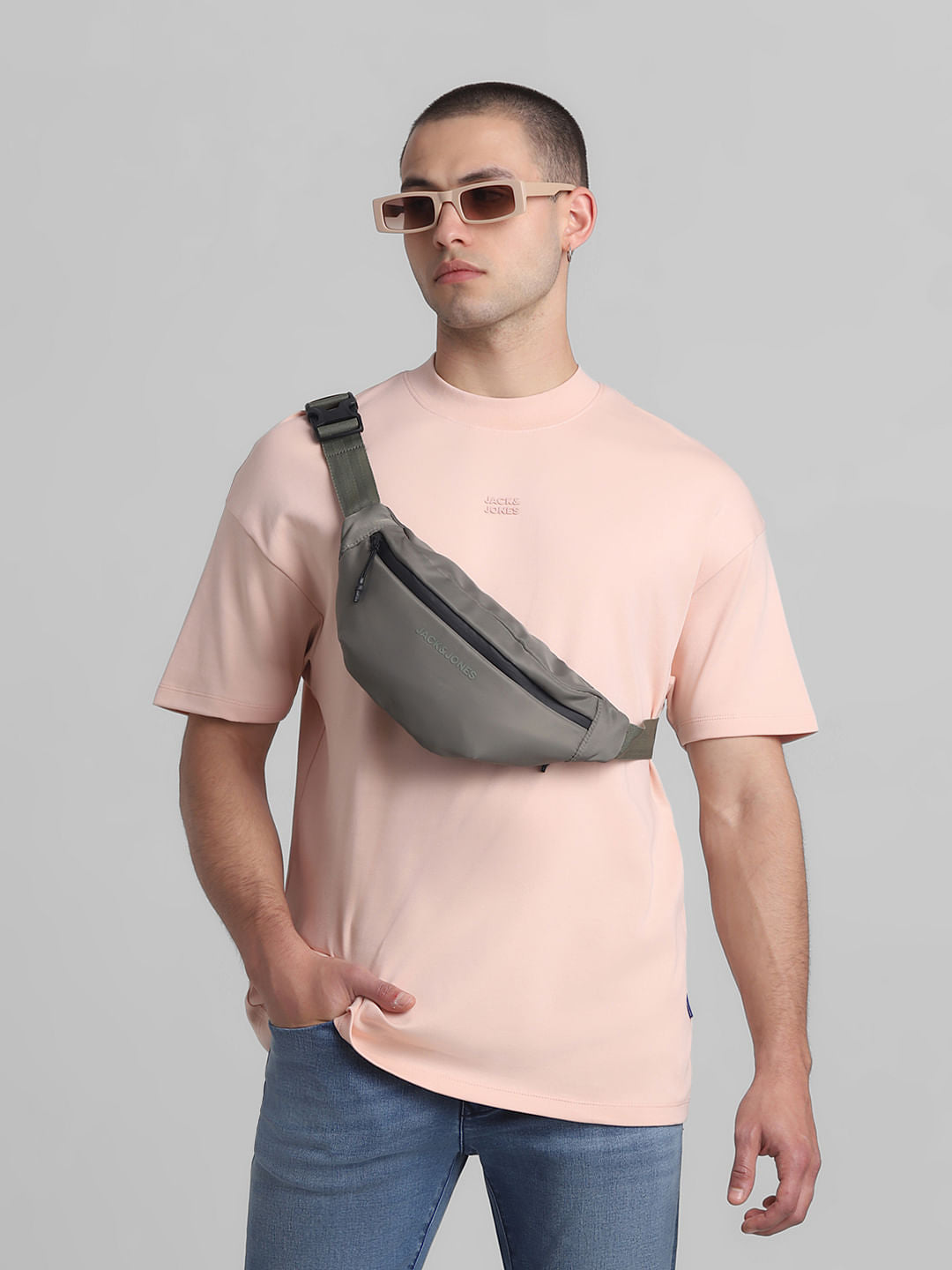 Pink Oversized Crew Neck T-shirt