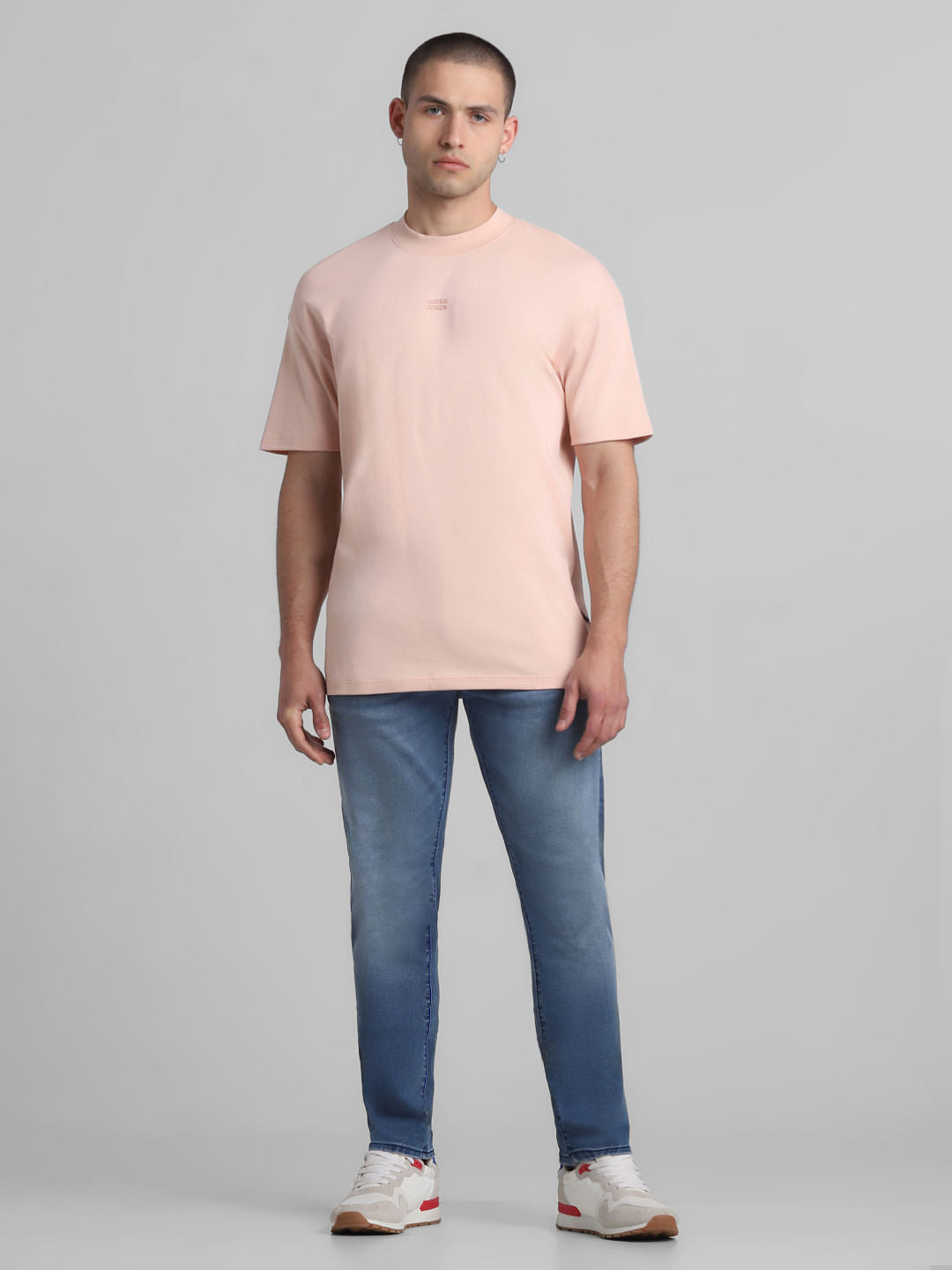 Pink Oversized Crew Neck T-shirt