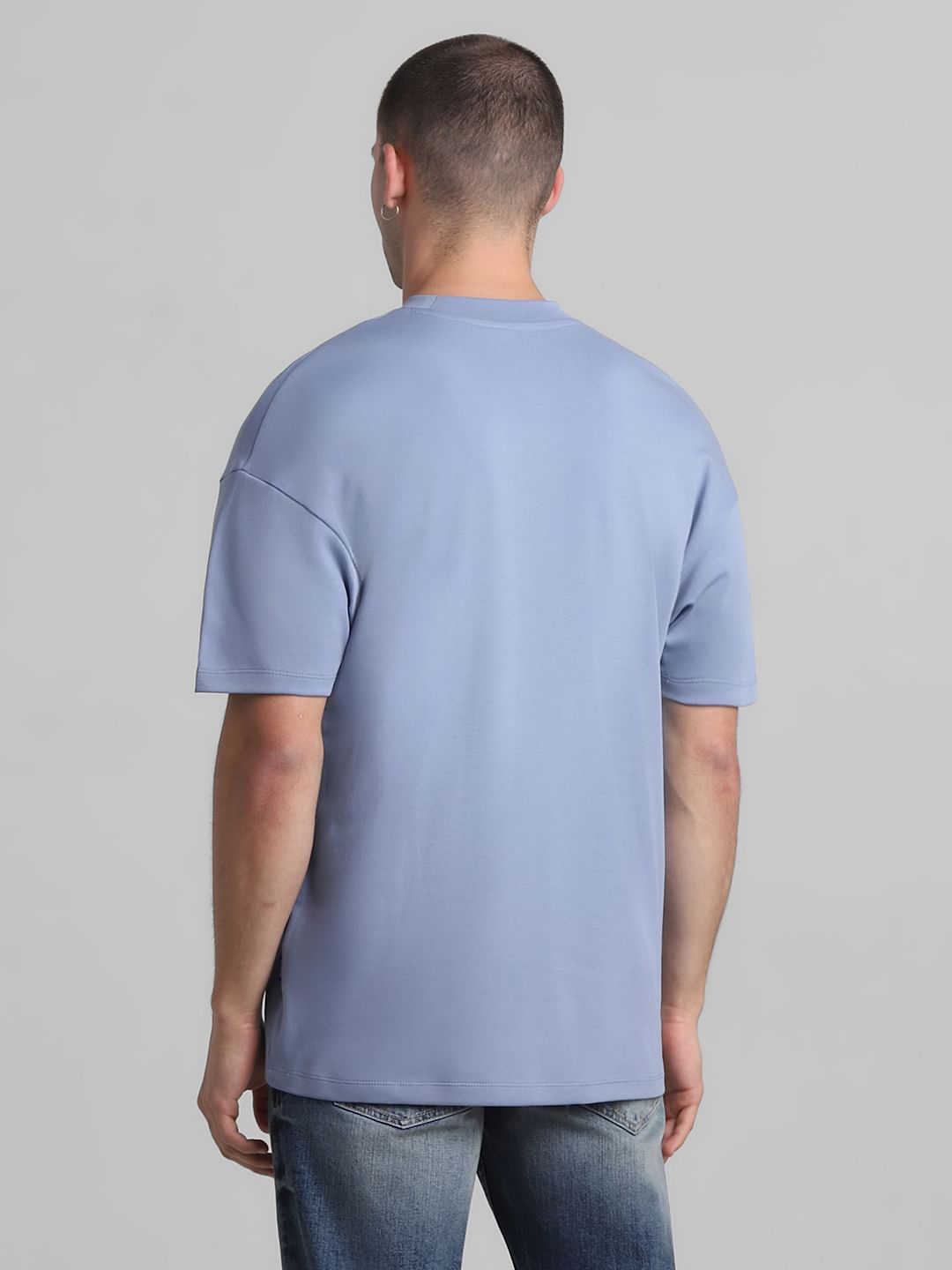 Blue Oversized Crew Neck T-shirt