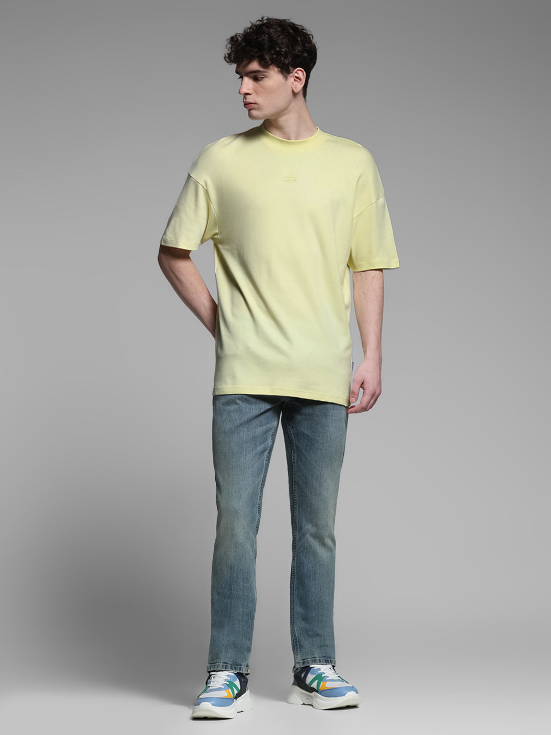 Yellow Oversized Crew Neck T-shirt
