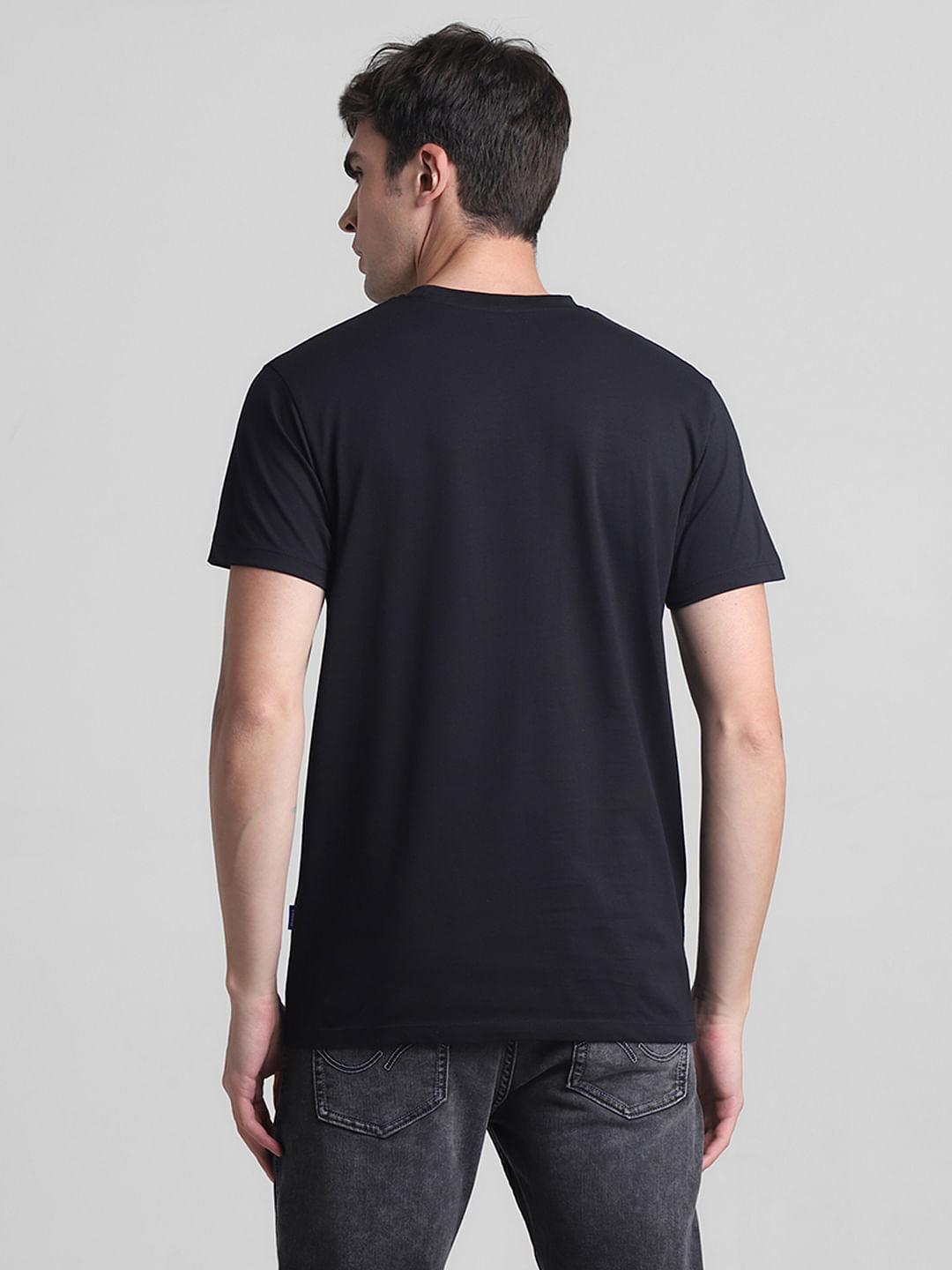 Black Logo Print Crew Neck T-shirt