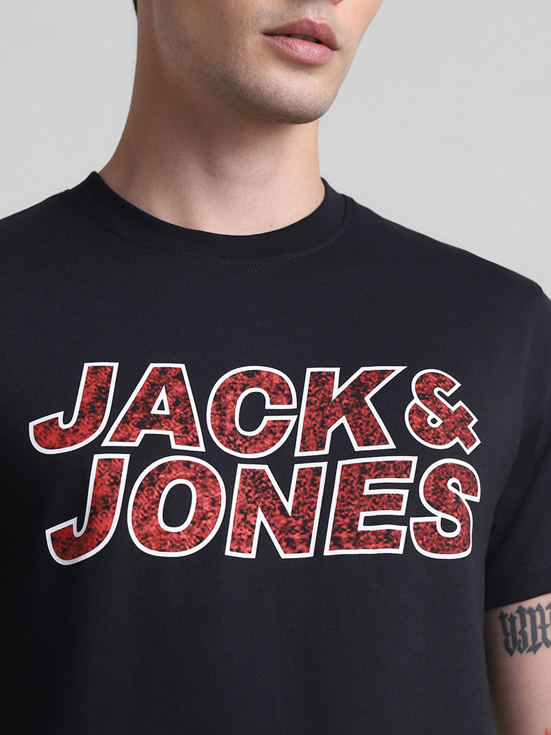 Black Logo Print Crew Neck T-shirt