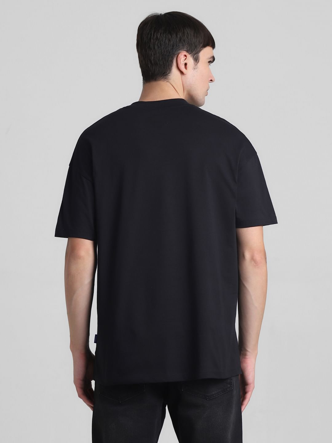 Black Graphic Print Oversized T-shirt