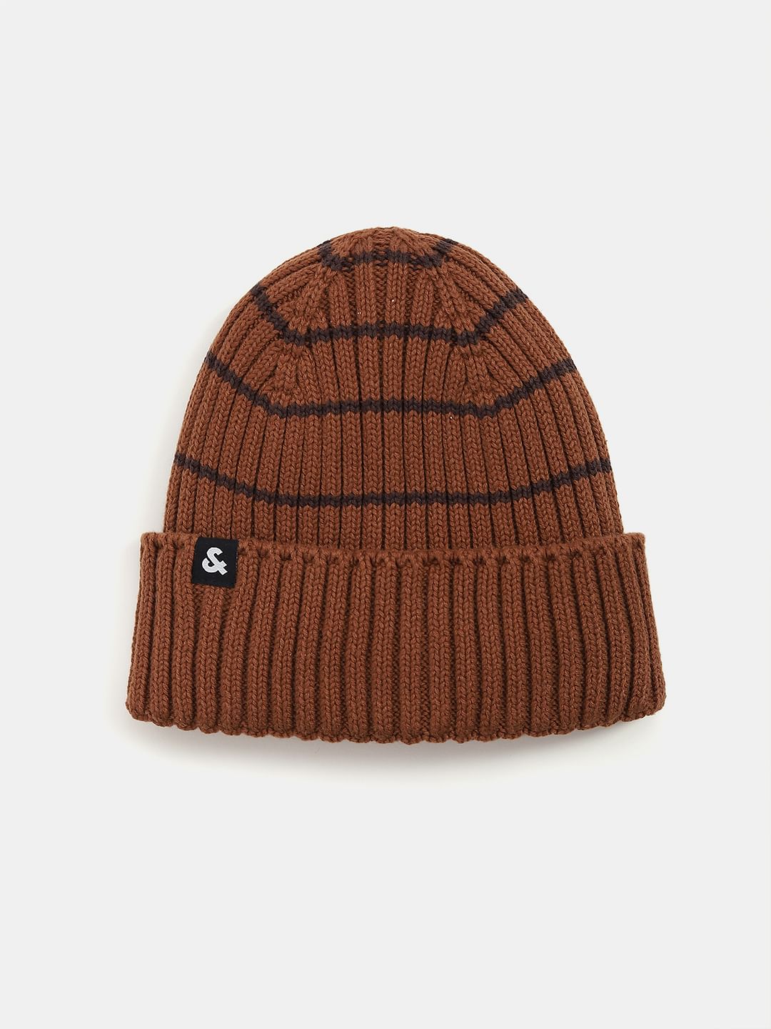 Brown Knitted Beanie - ONE