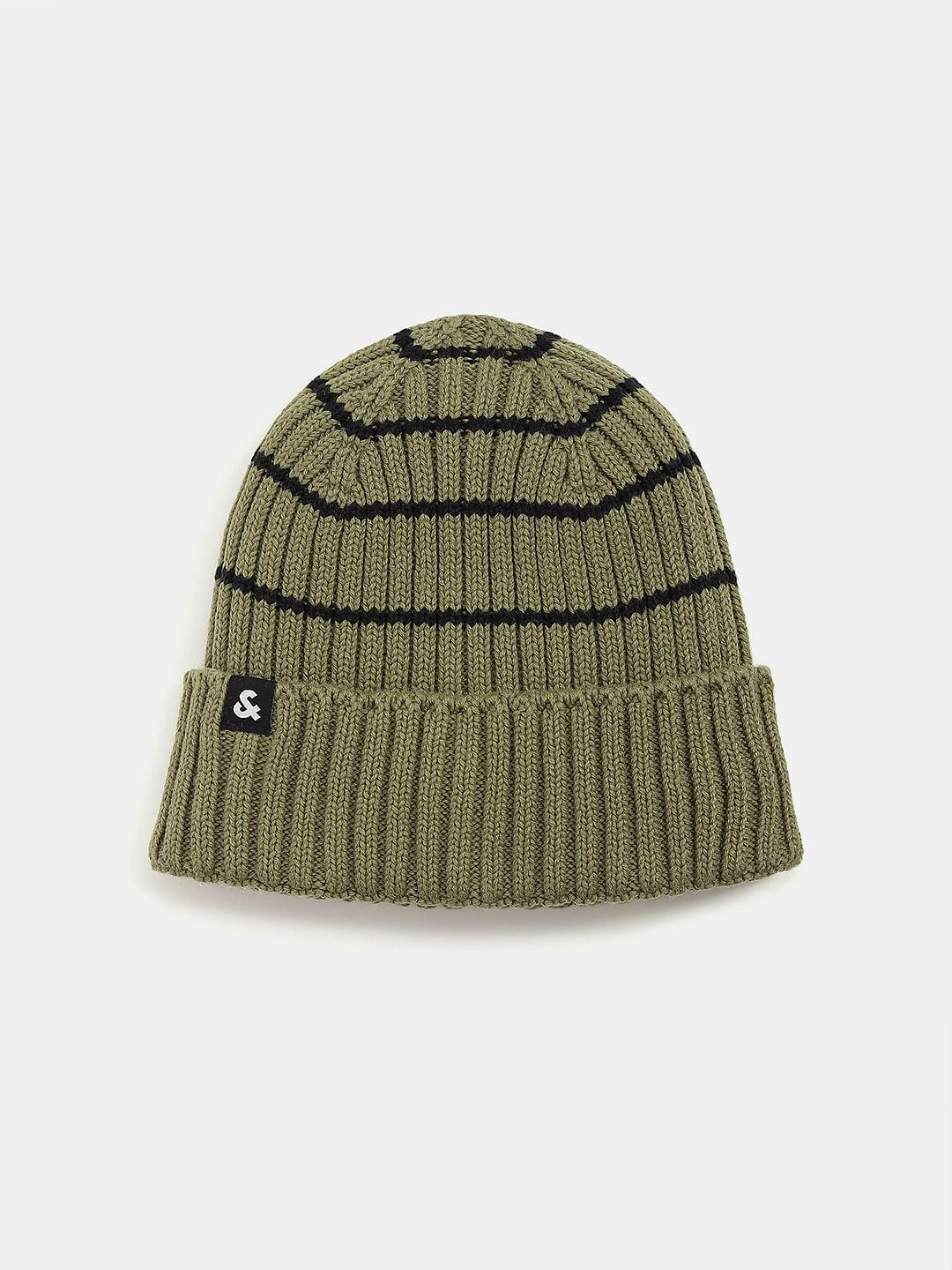 Olive Green Knitted Beanie - ONE