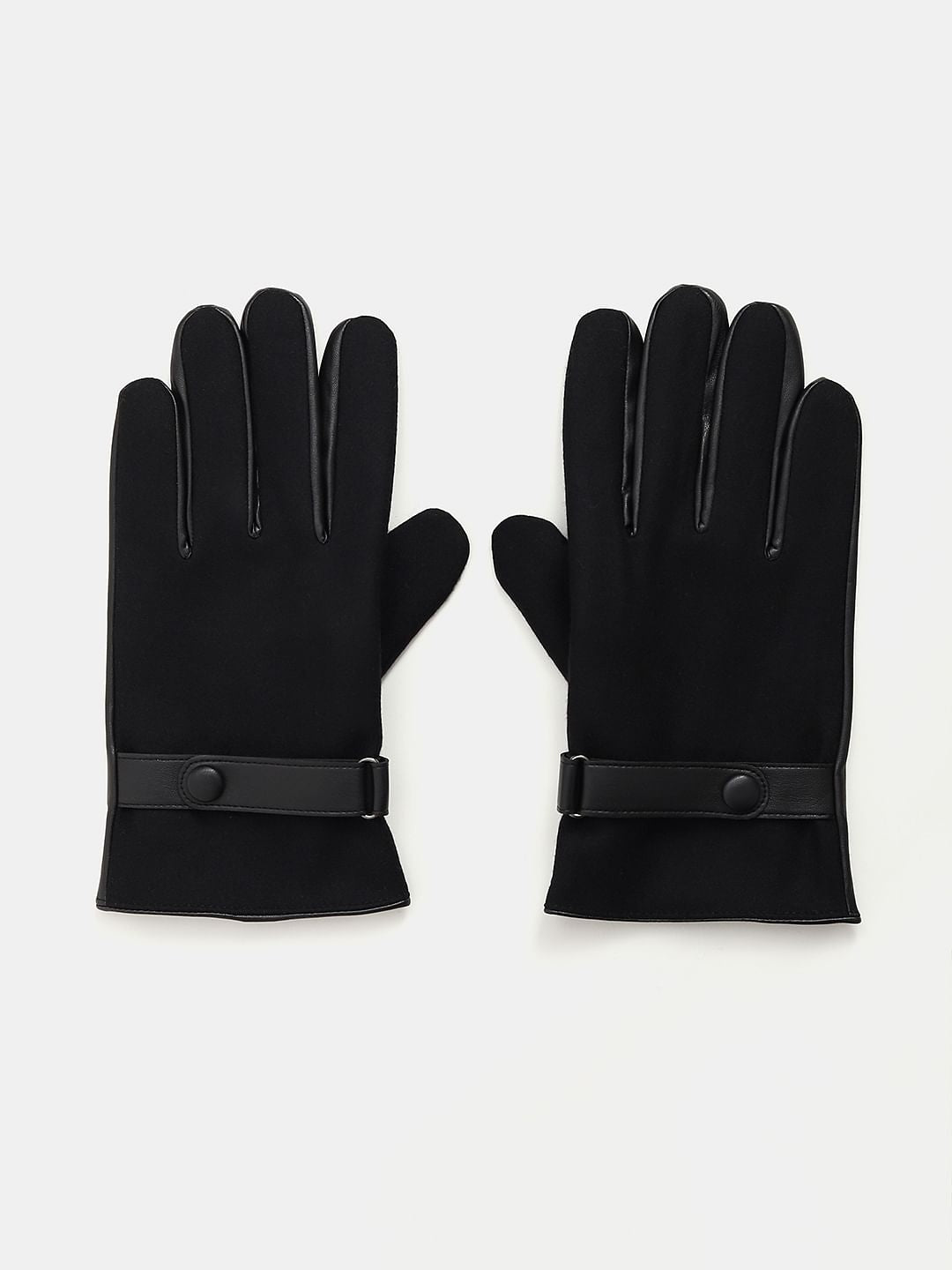 Black Plain Coloured Gloves - S/M