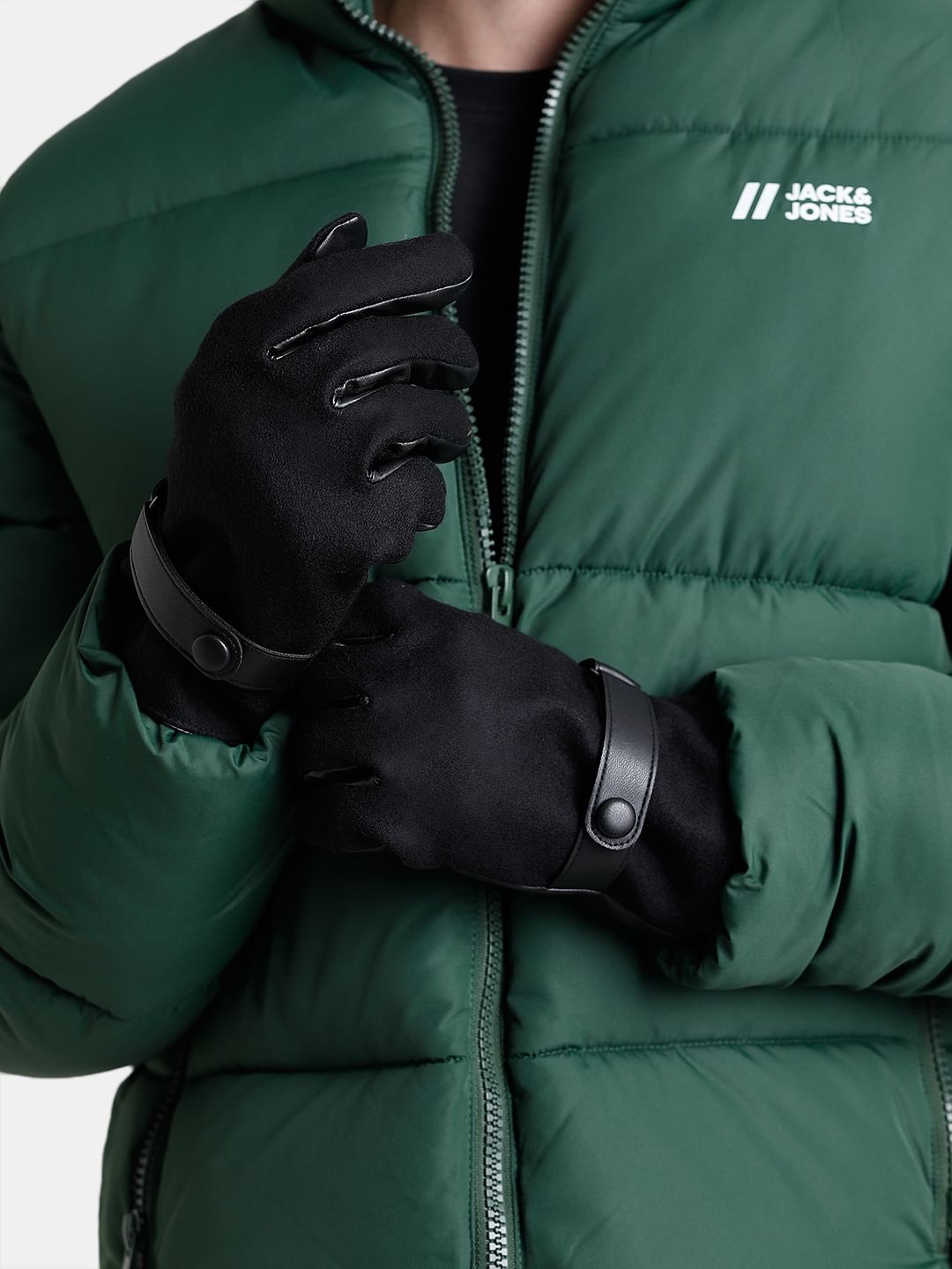 Black Plain Coloured Gloves