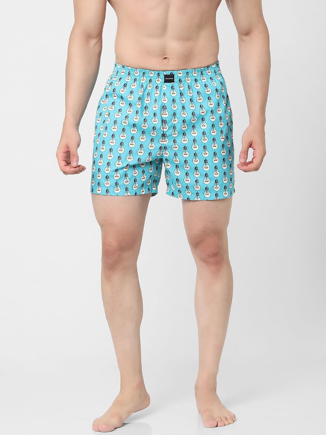 Blue Graphic Print Boxers - S