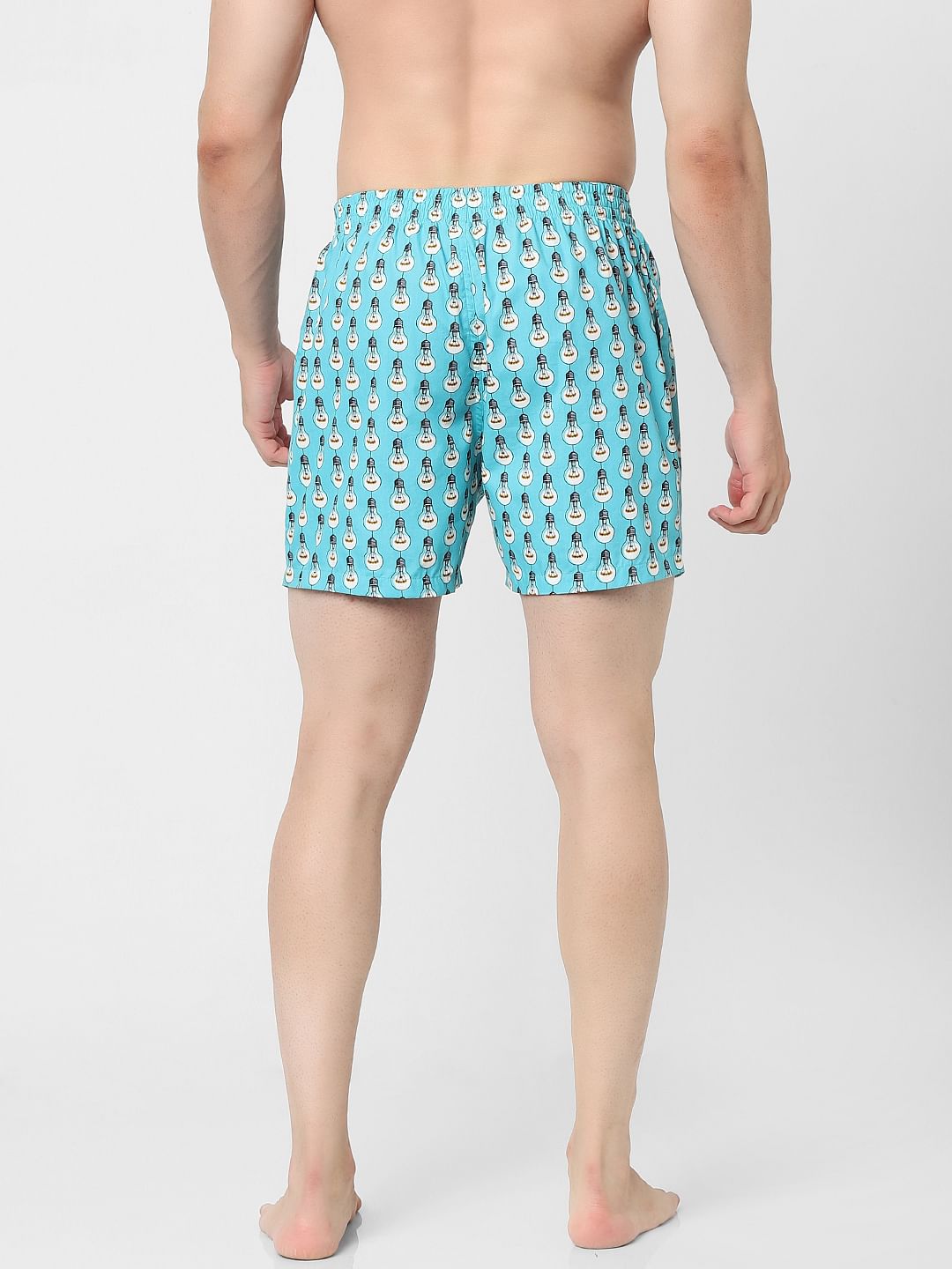 Blue Graphic Print Boxers
