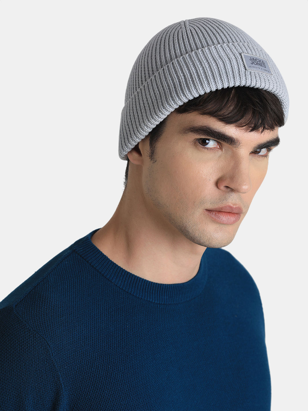 Grey Organic Cotton Short Beanie