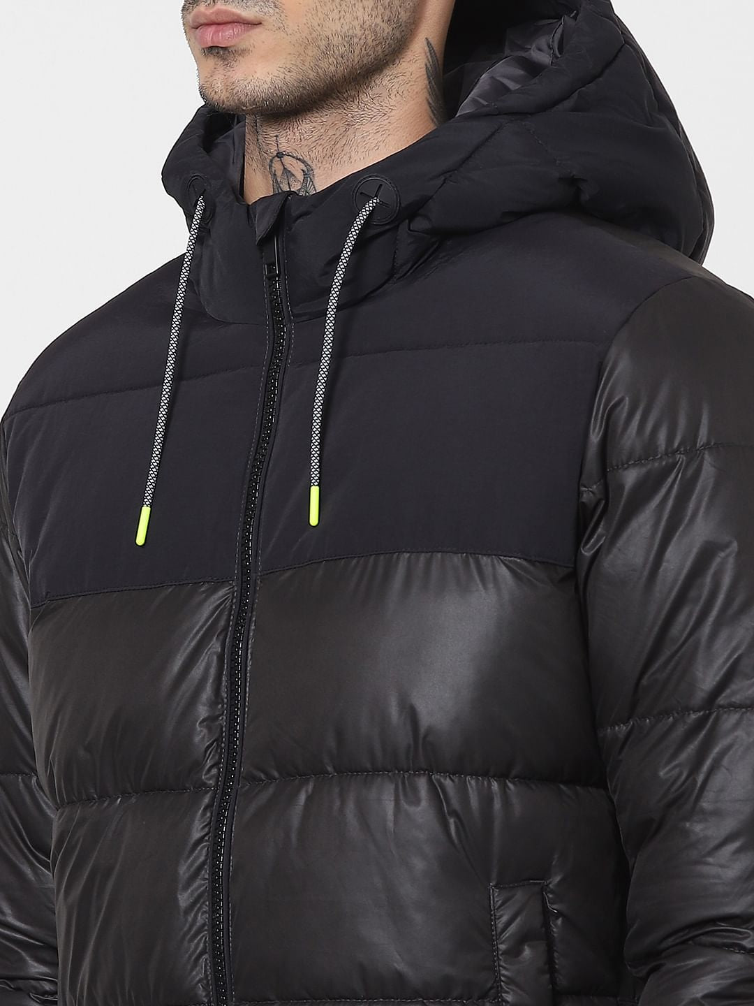 Black Hooded Puffer Jacket
