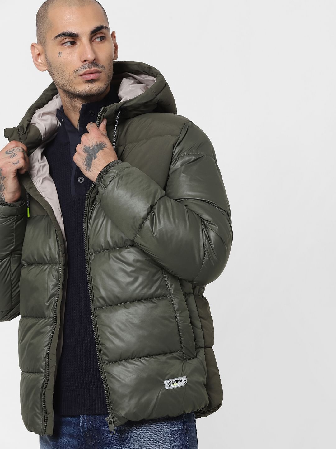 Green Hooded Puffer Jacket - XS