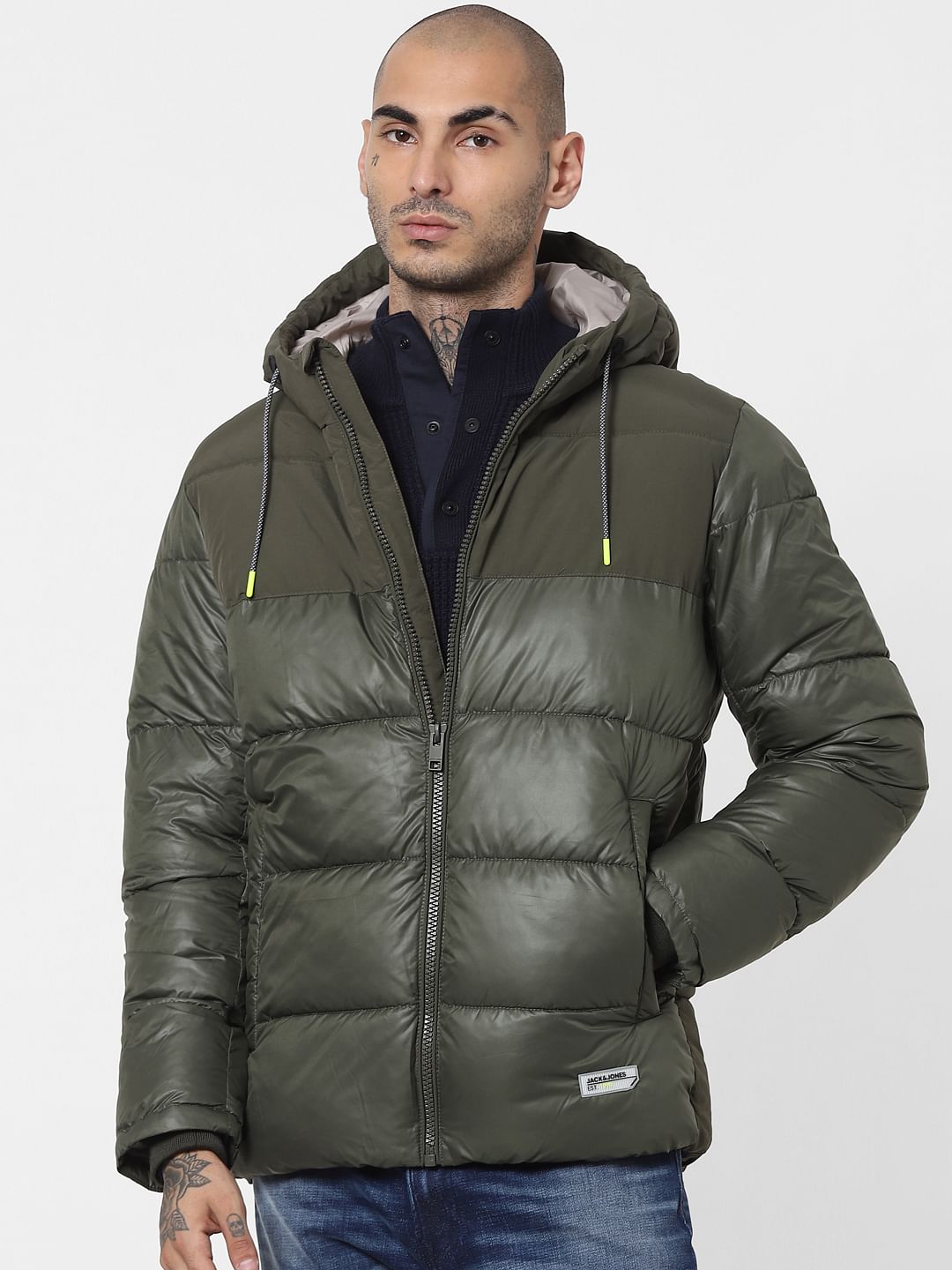 Green Hooded Puffer Jacket
