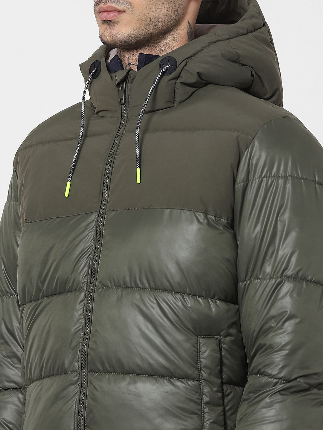 Green Hooded Puffer Jacket