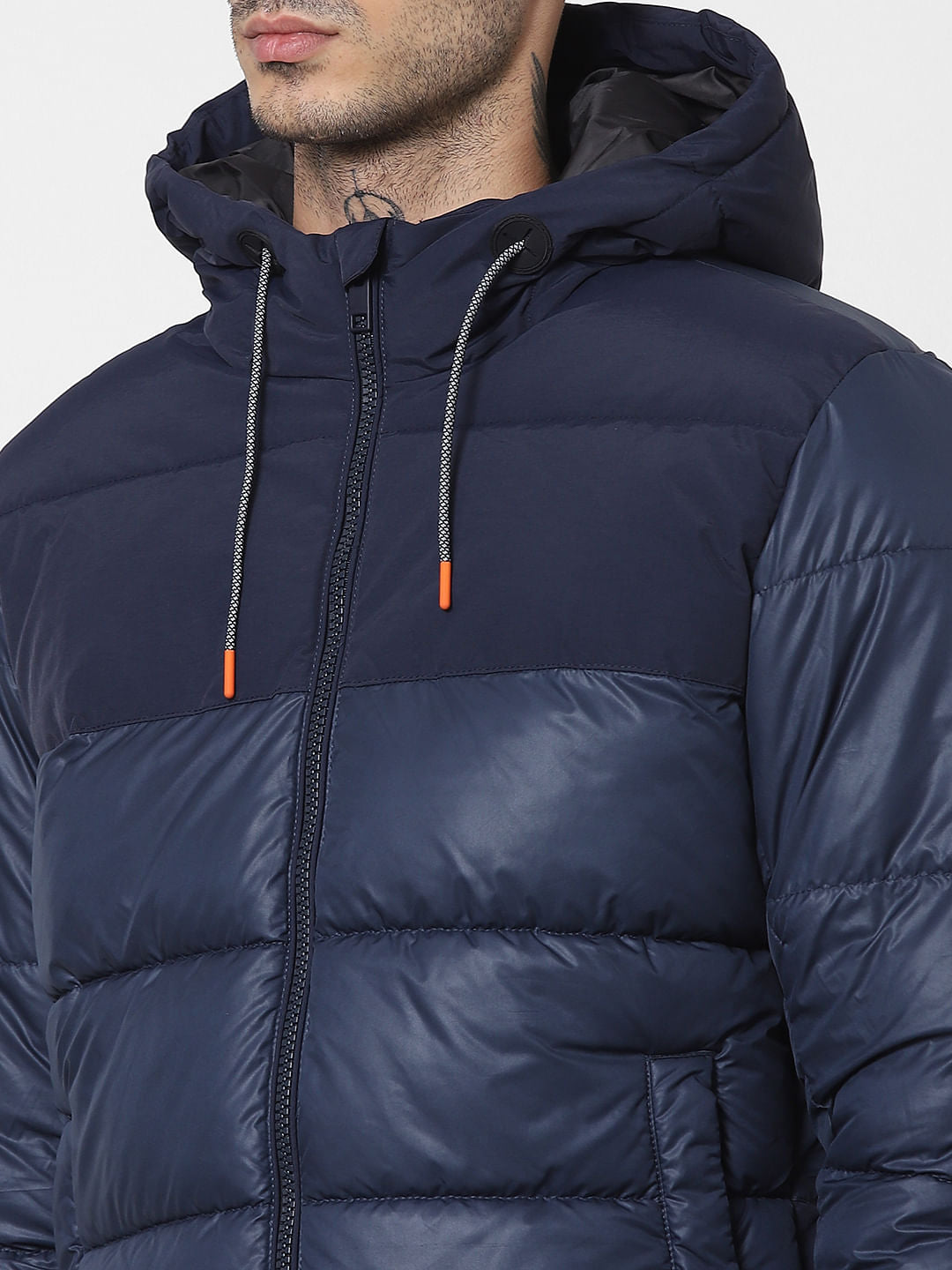 Blue Hooded Puffer Jacket
