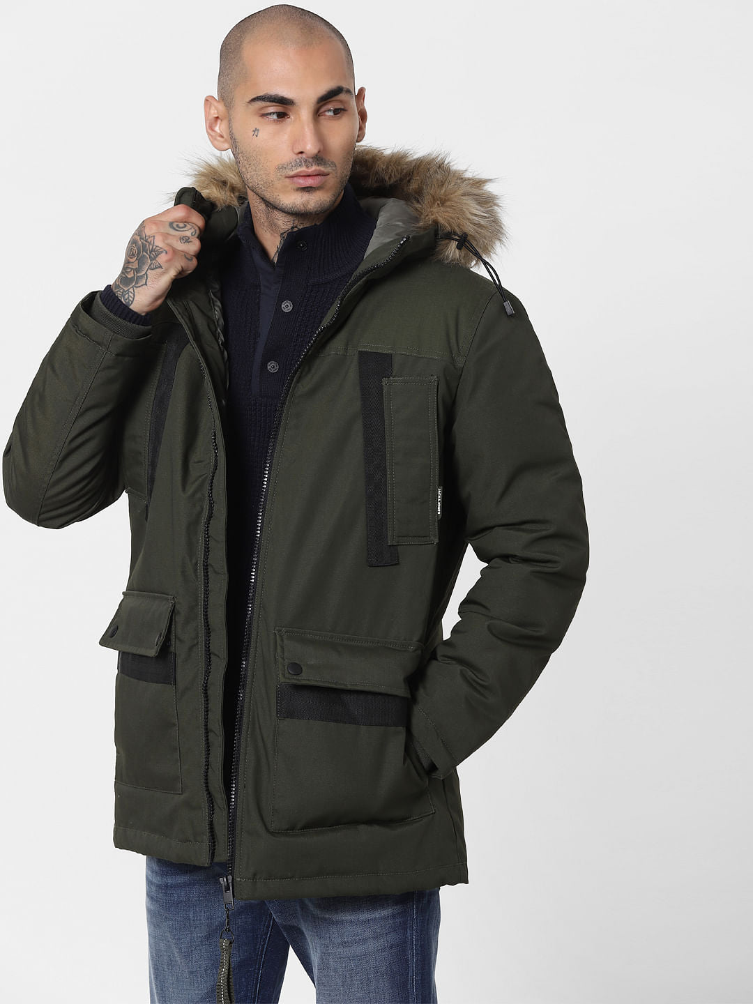 Green Hooded Parka Jacket - XS