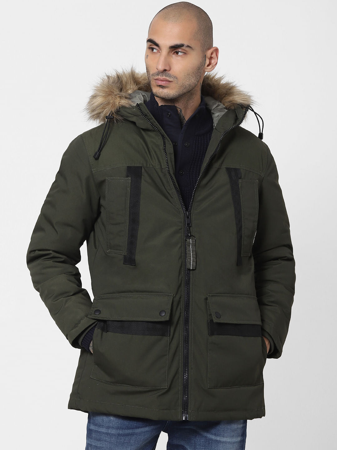 Green Hooded Parka Jacket