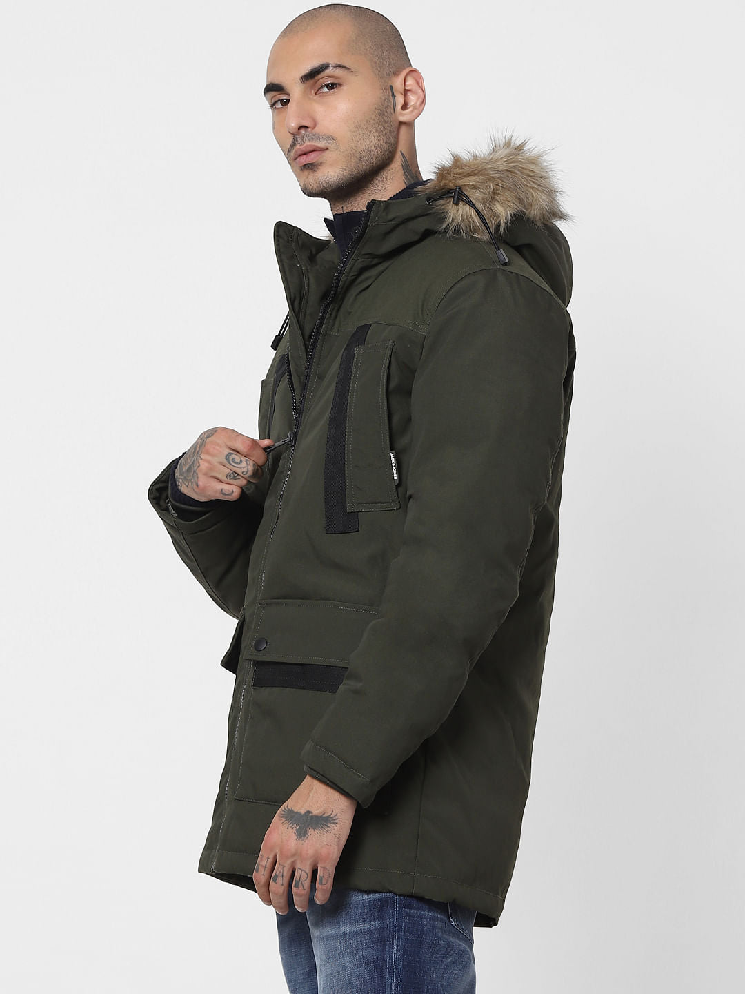 Green Hooded Parka Jacket