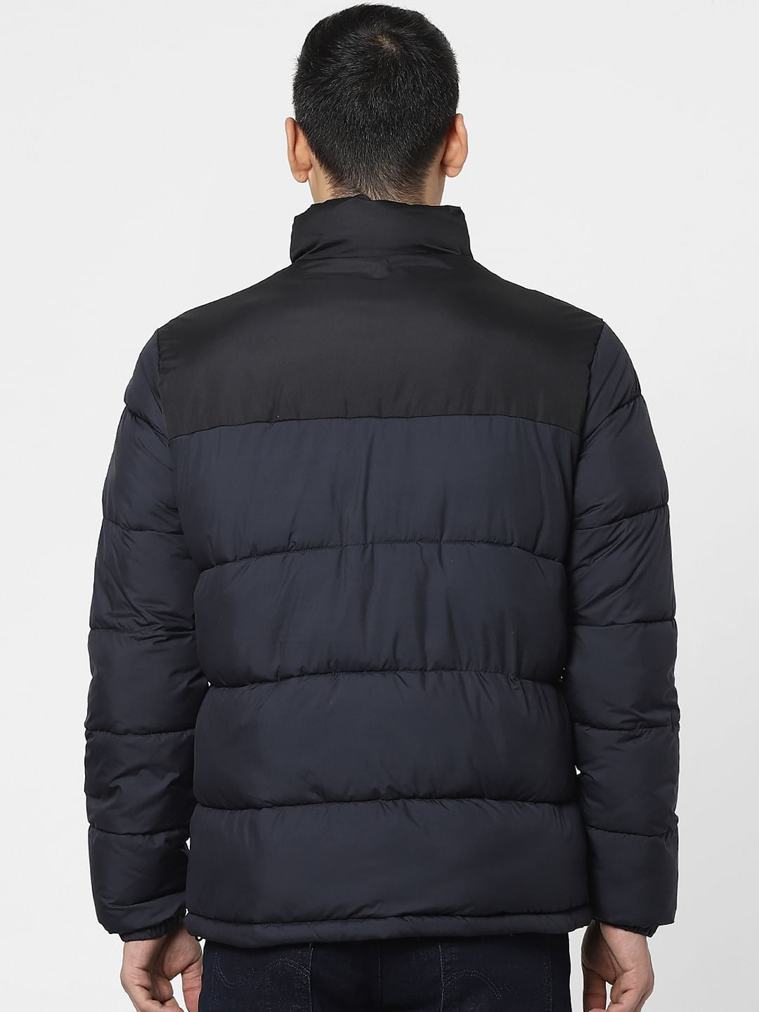 Black High Neck Puffer Winter Jacket