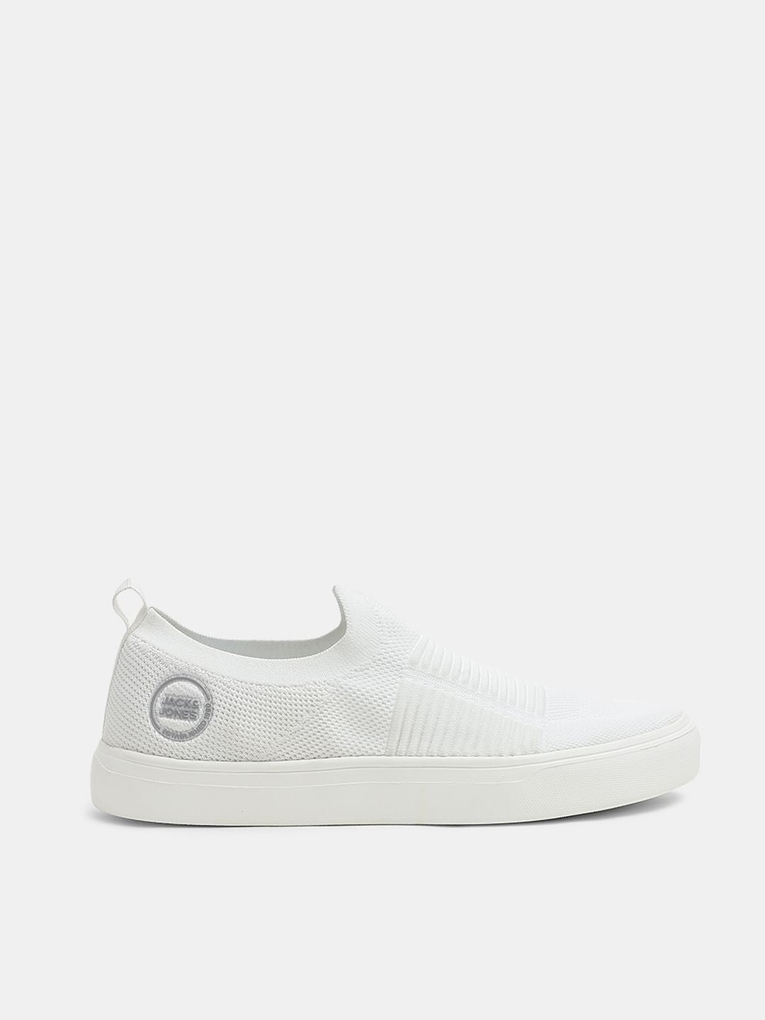 White Melange Slip-On Sneakers