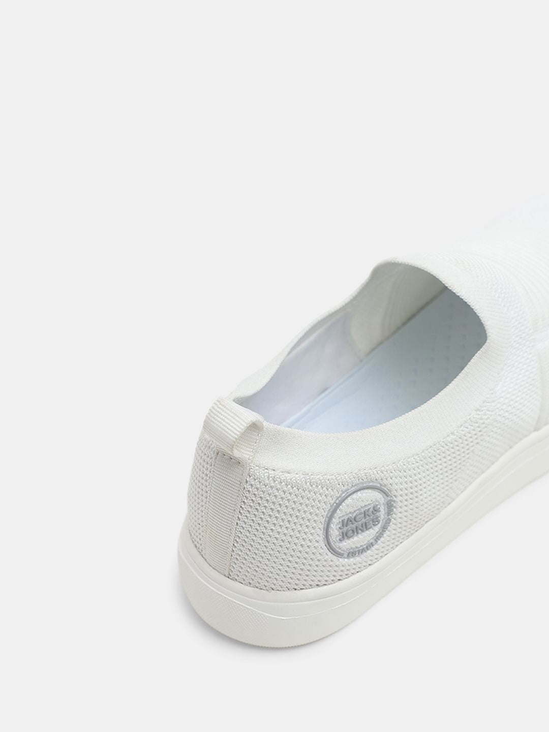 White Melange Slip-On Sneakers