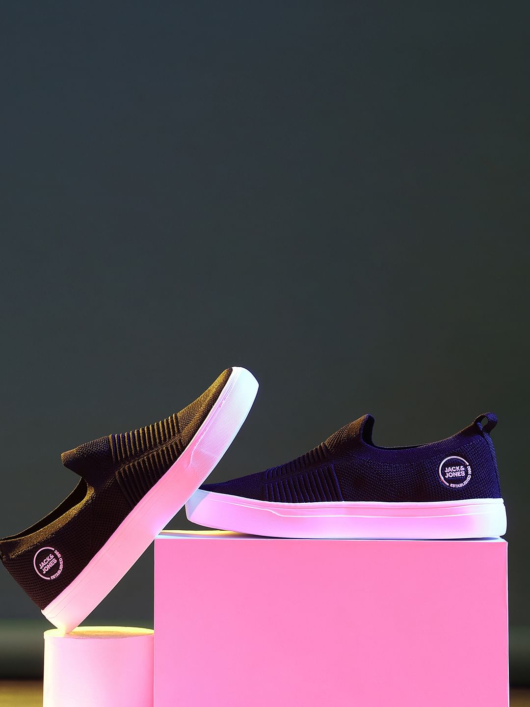 Black Melange Slip-On Sneakers - 40