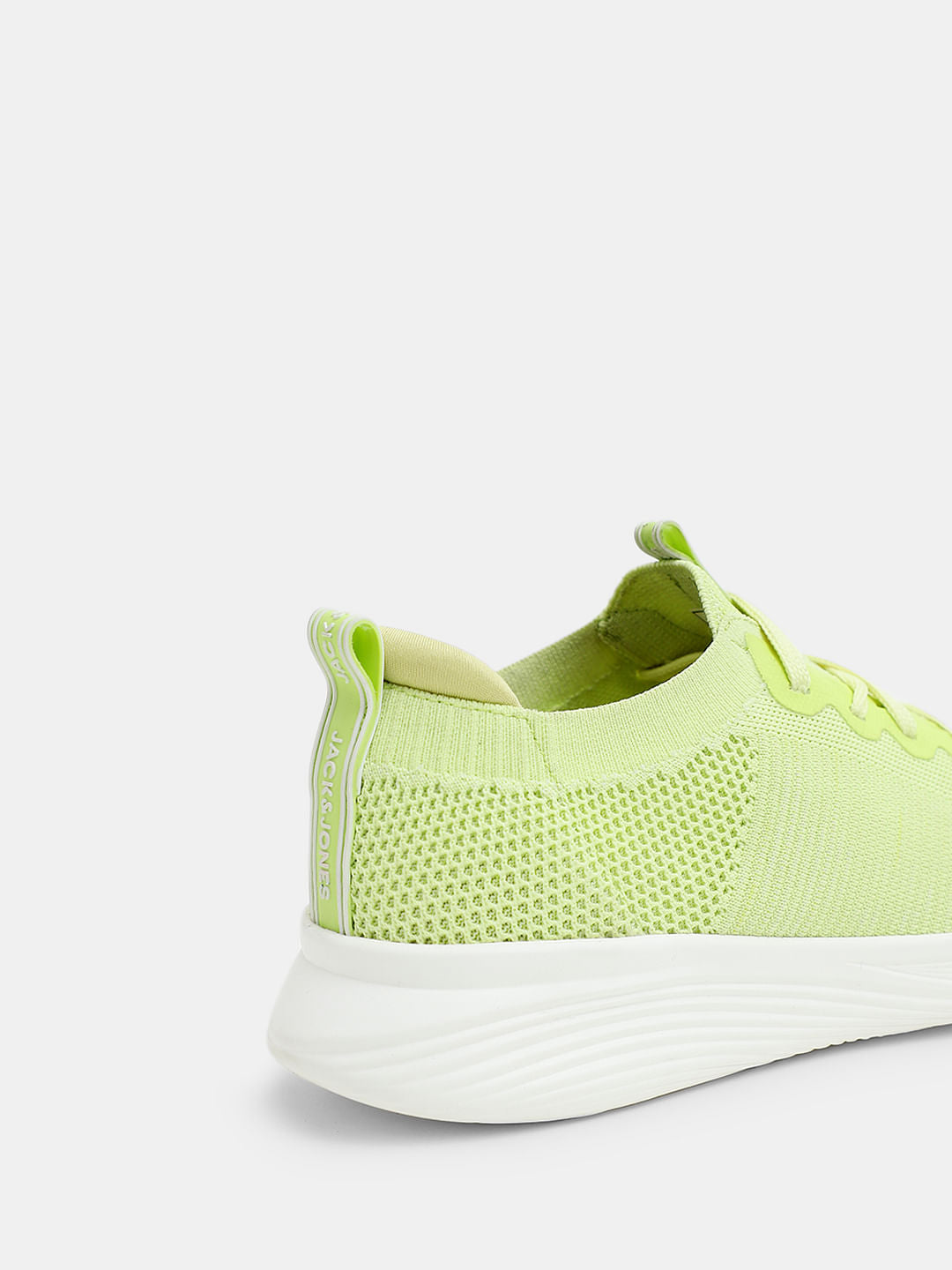 Lime Green Stretch Lace-Up Sneakers