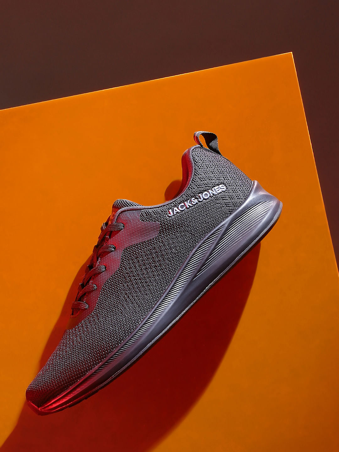 Black Knit Lace-Up Sneakers