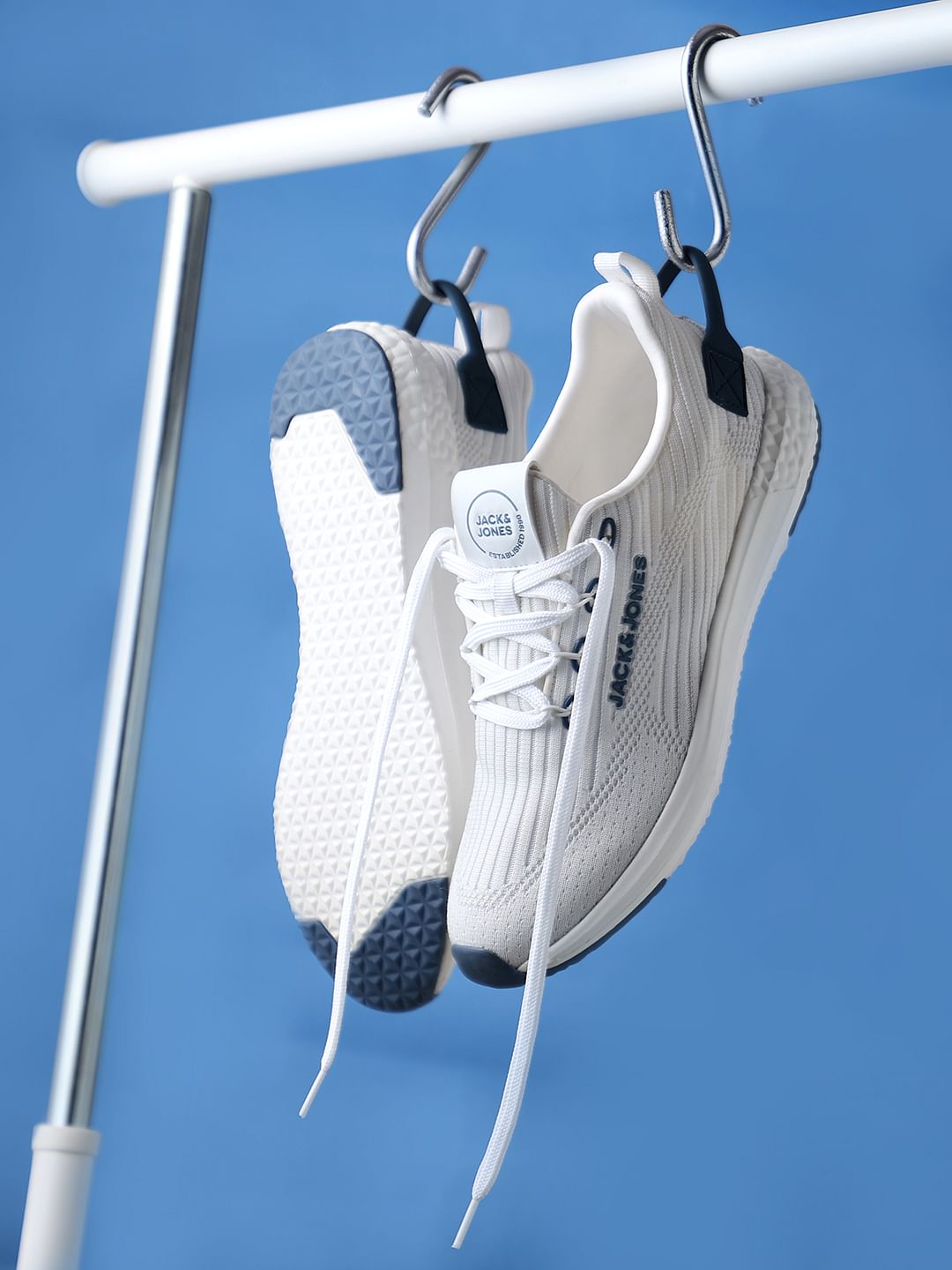 White Knit Lace-Up Sneakers - 40