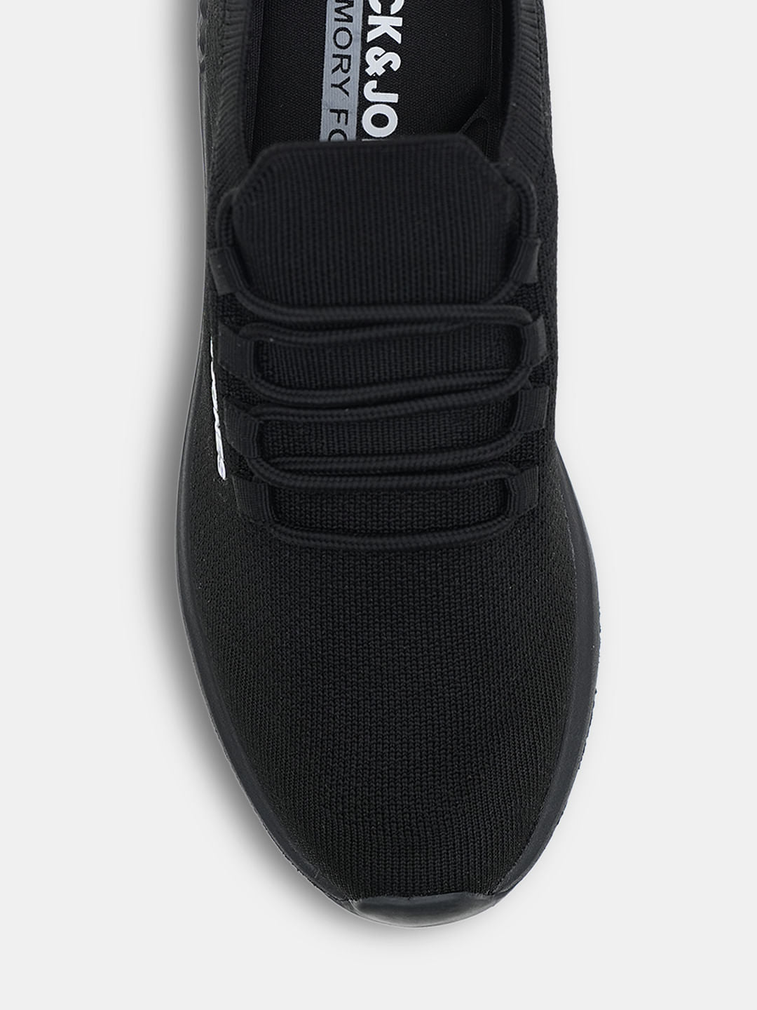 Black & Orange Knit Lace-Up Sneakers