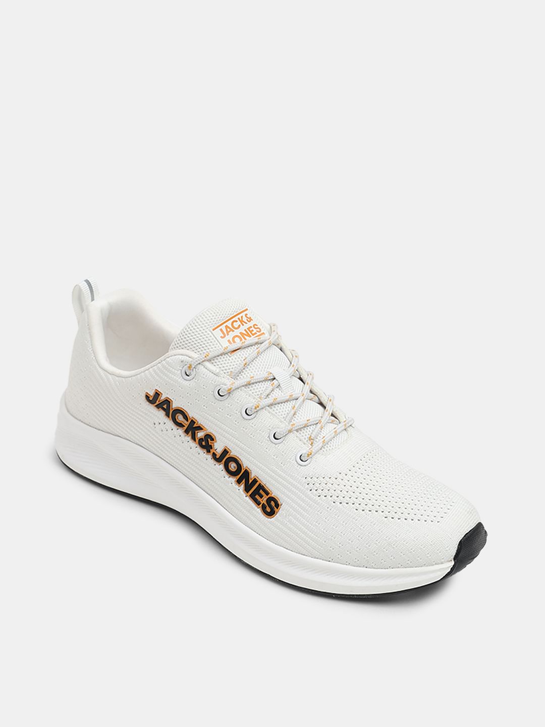 White Mesh Lace-Up Sneakers