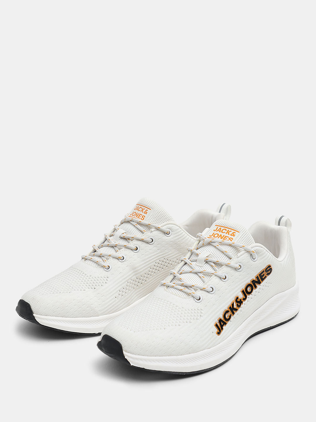 White Mesh Lace-Up Sneakers