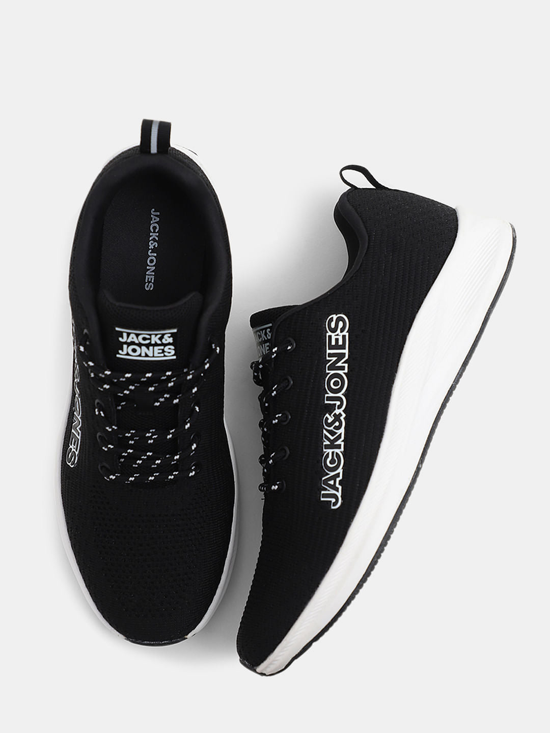 Black Mesh Lace-Up Sneakers