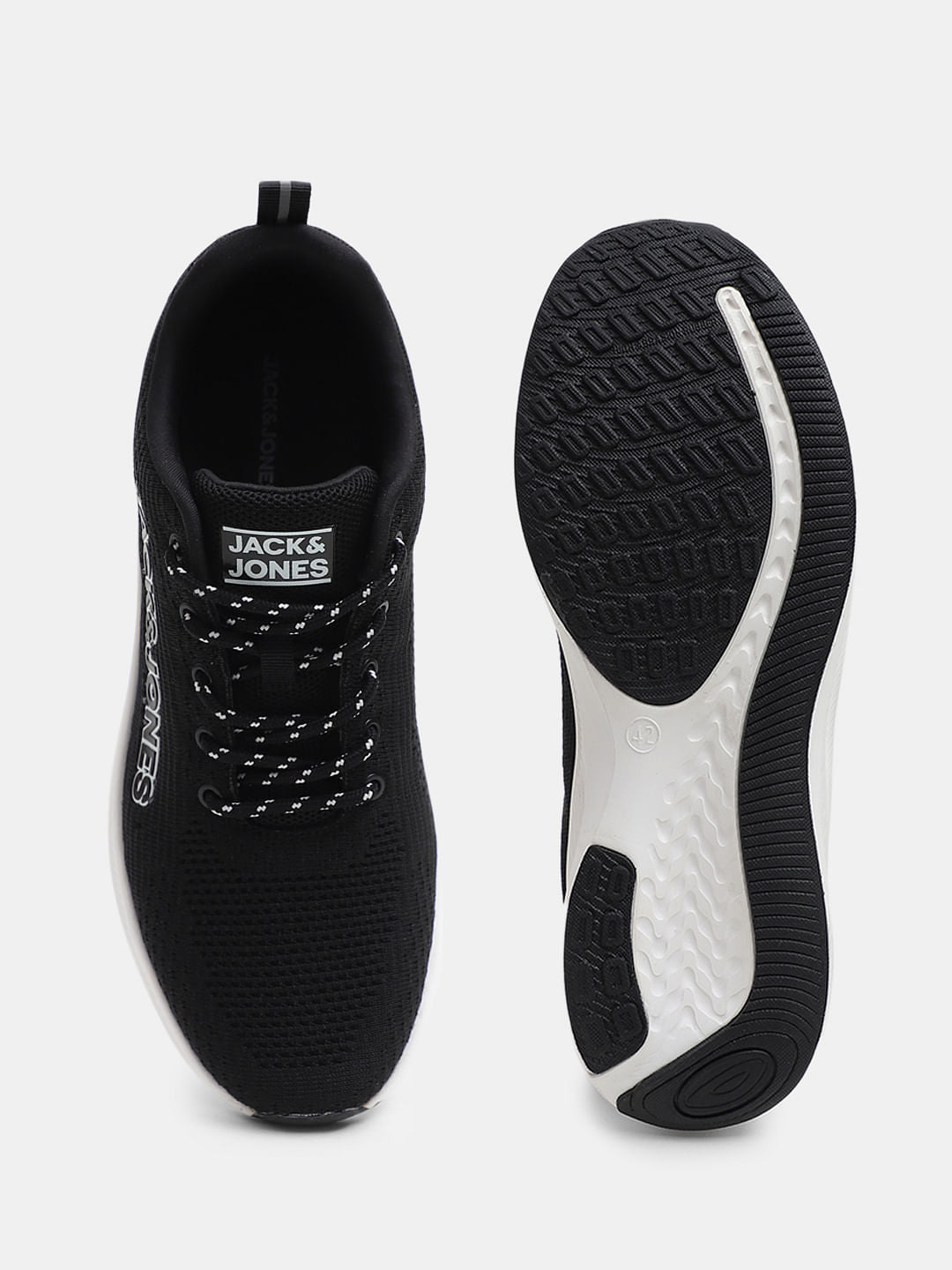 Black Mesh Lace-Up Sneakers