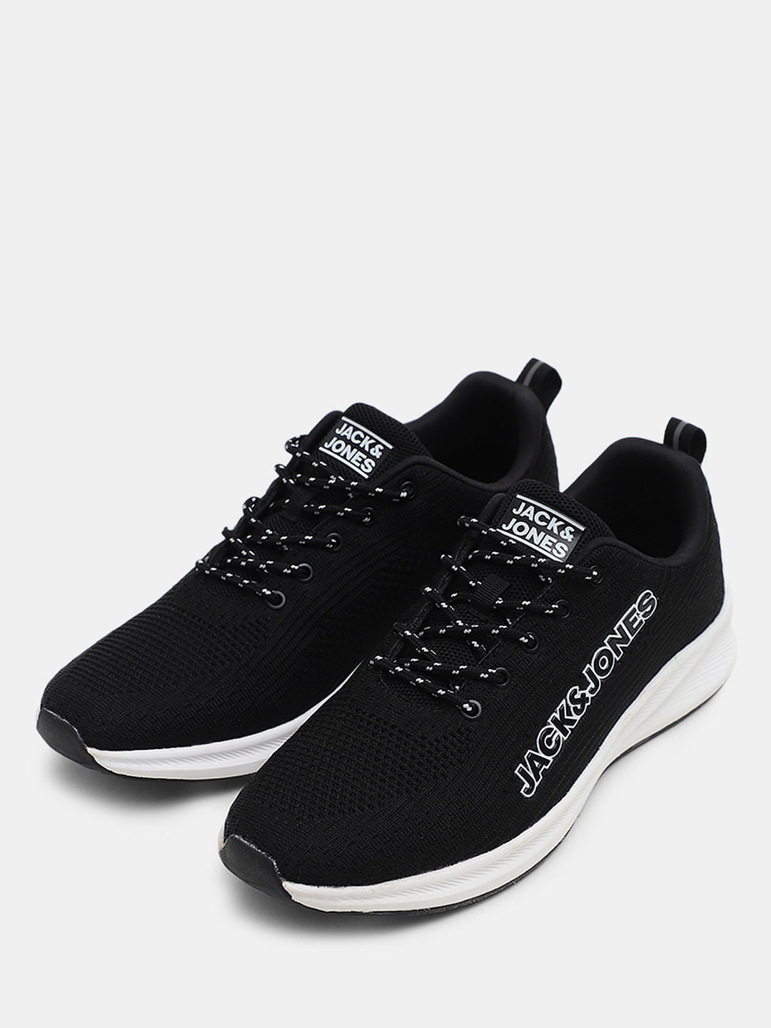 Black Mesh Lace-Up Sneakers