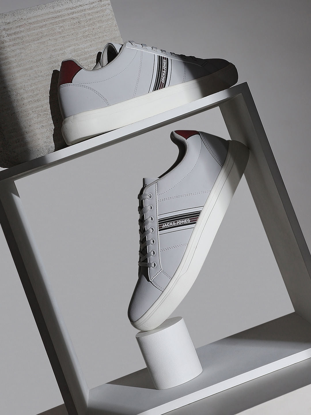 Light Grey Striped Sneakers