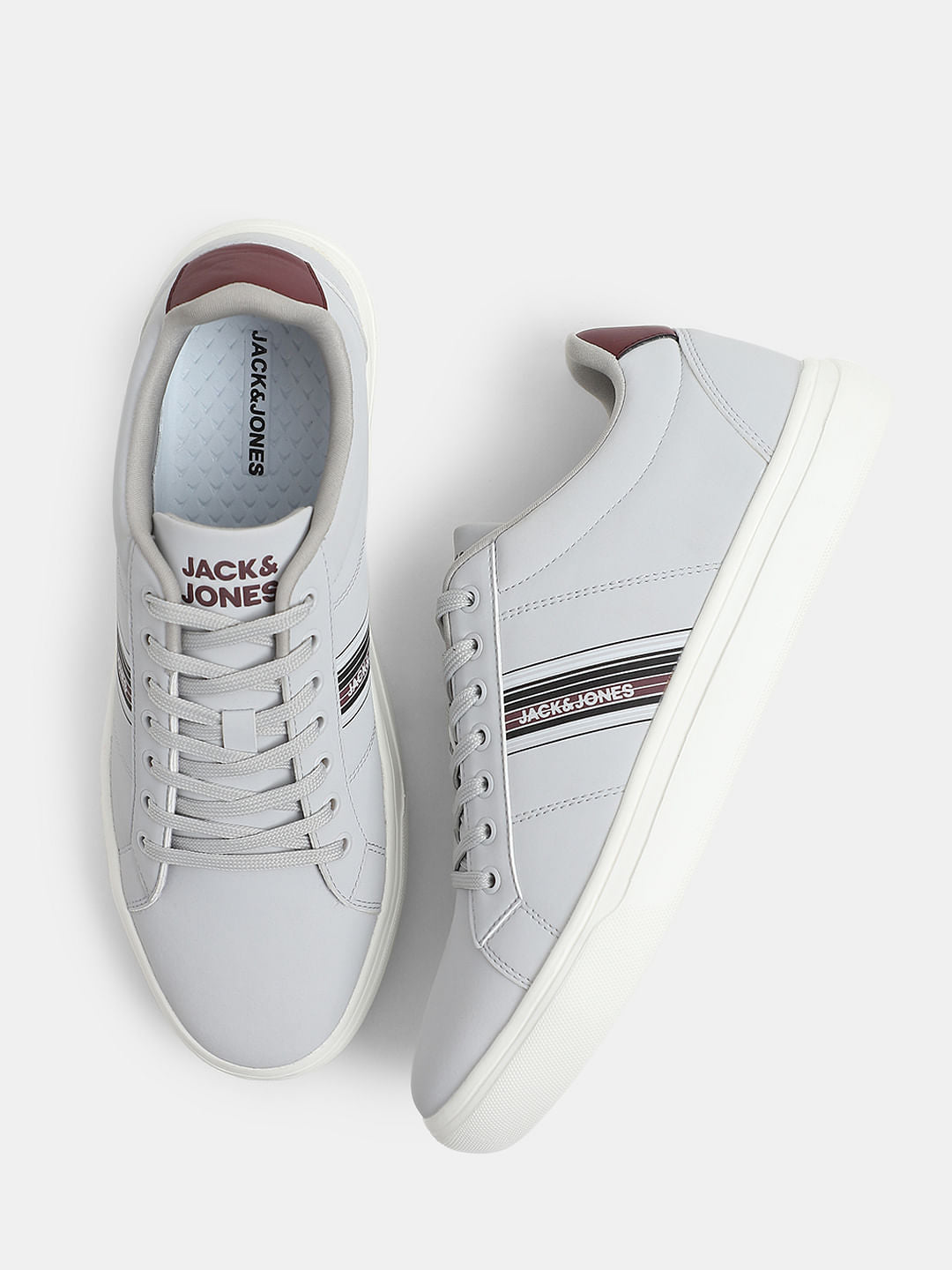 Light Grey Striped Sneakers