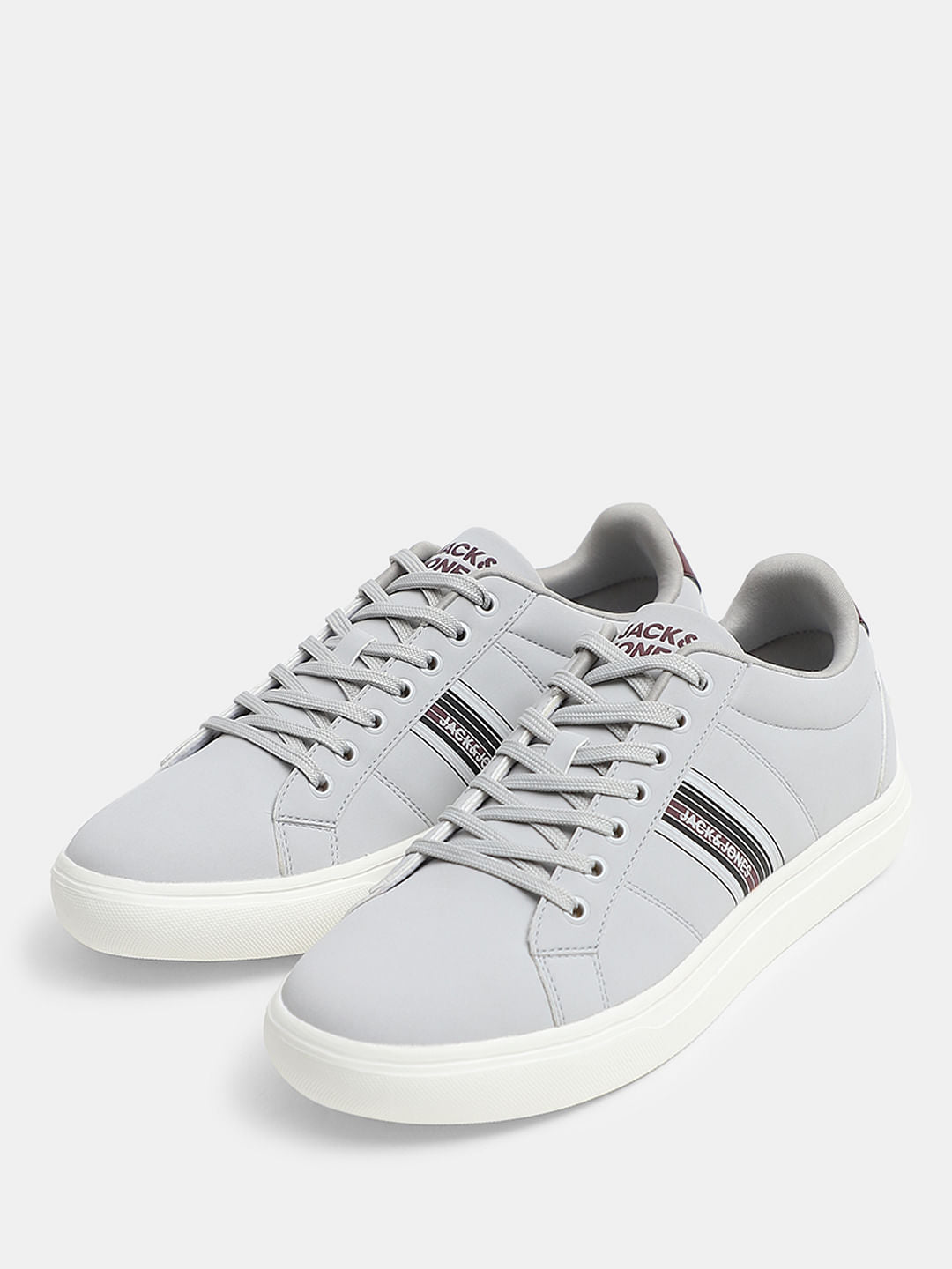 Light Grey Striped Sneakers